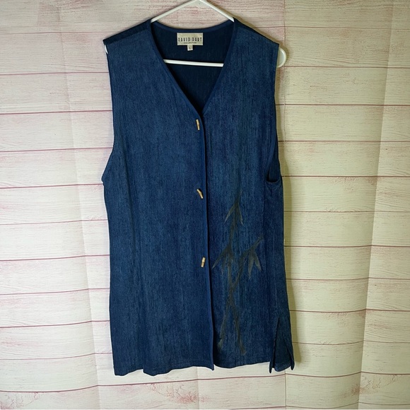 David Dart Collection Vintage Linen Viscose Lightweight Vest Size Large - Picture 1 of 7